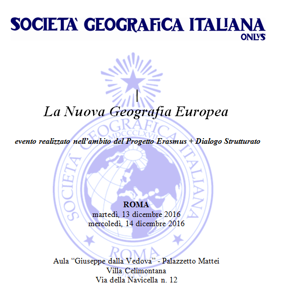 La Nuova Geografia Europea evento realizzato nell’ambito del Progetto Erasmus + Dialogo Strutturato