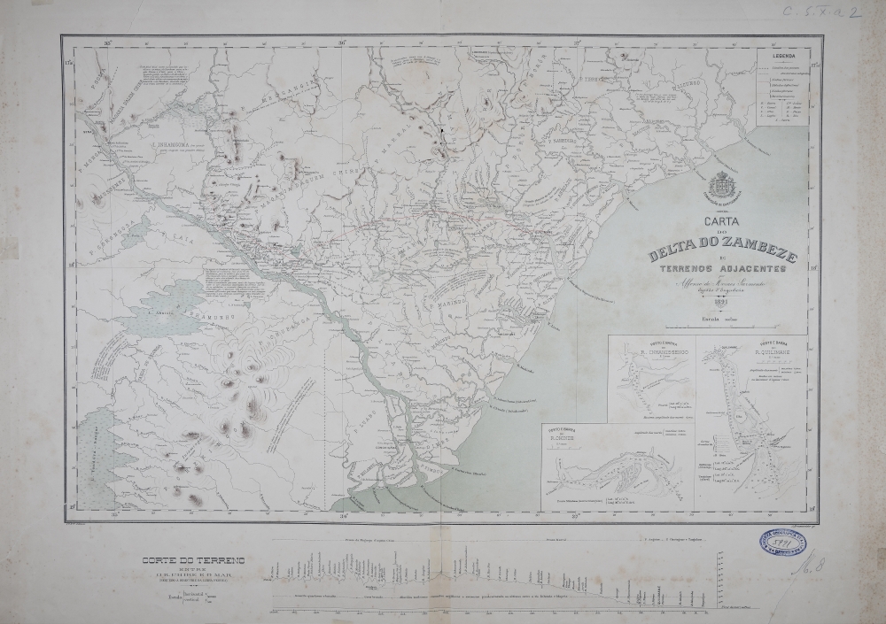 Venerdì Cartografico – A. De Moraes Sarmento, “Carta do delta do Zambeze e terrenos adjacentes”, Comissão de Cartografia, 1891.