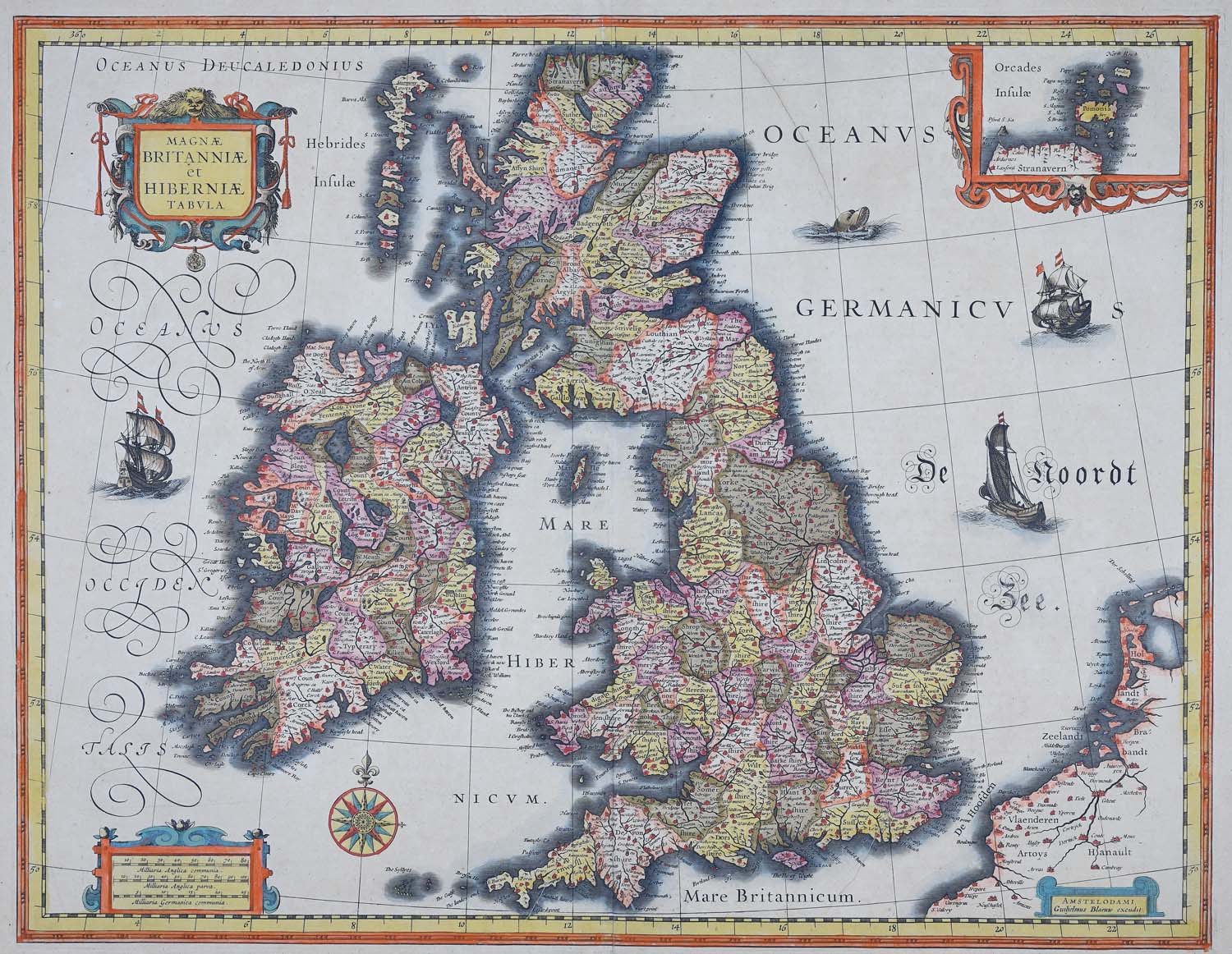 Venerdì Cartografico – Guljelmus Blaeuw, Magnae Britanniae et Hiberniae tabula, Amsterdam, 1635