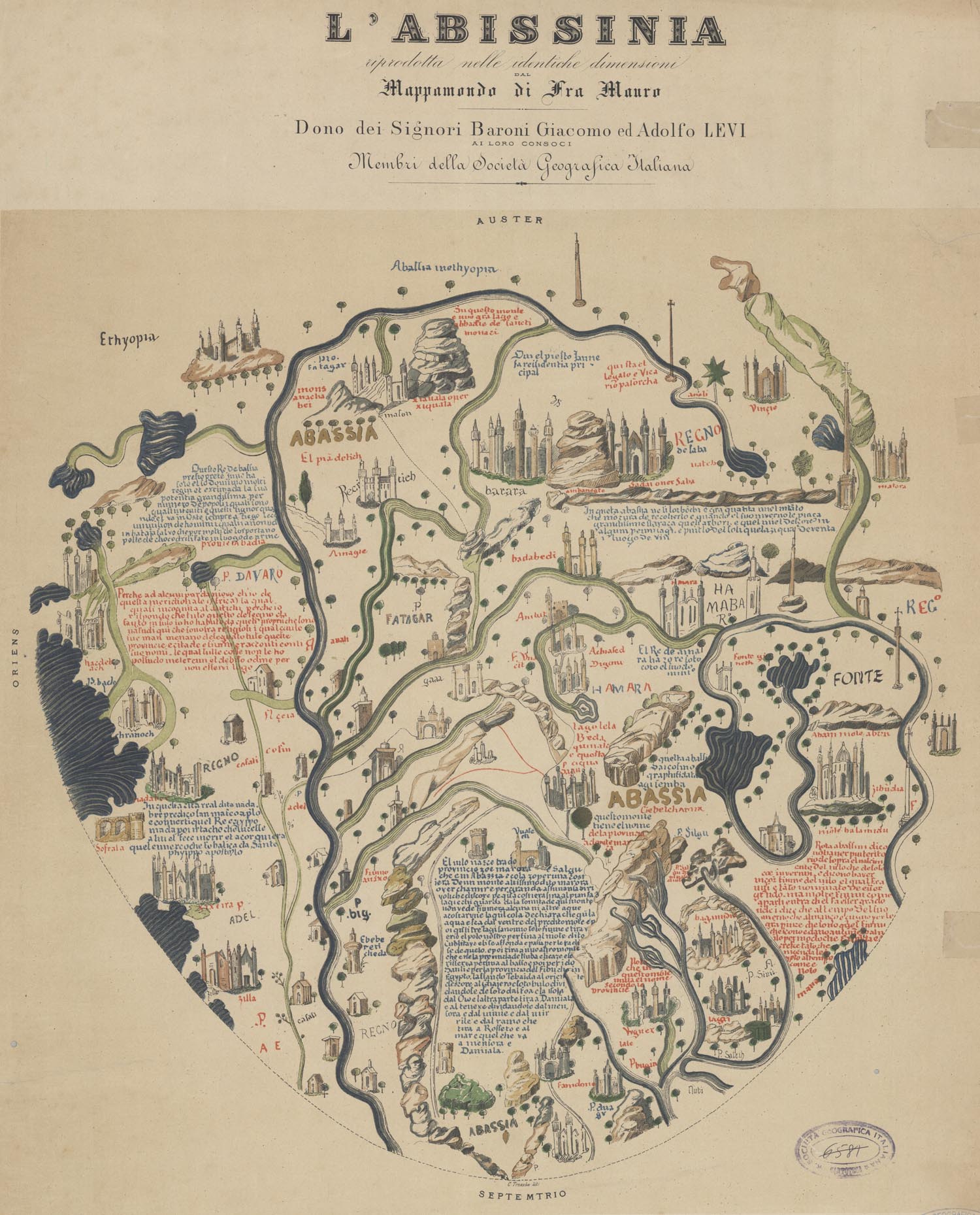 Venerdì Cartografico – L’Abissinia : riprodotta nelle identiche dimensioni dal mappamondo di fra Mauro, Milano, Stab. Civelli, 1869