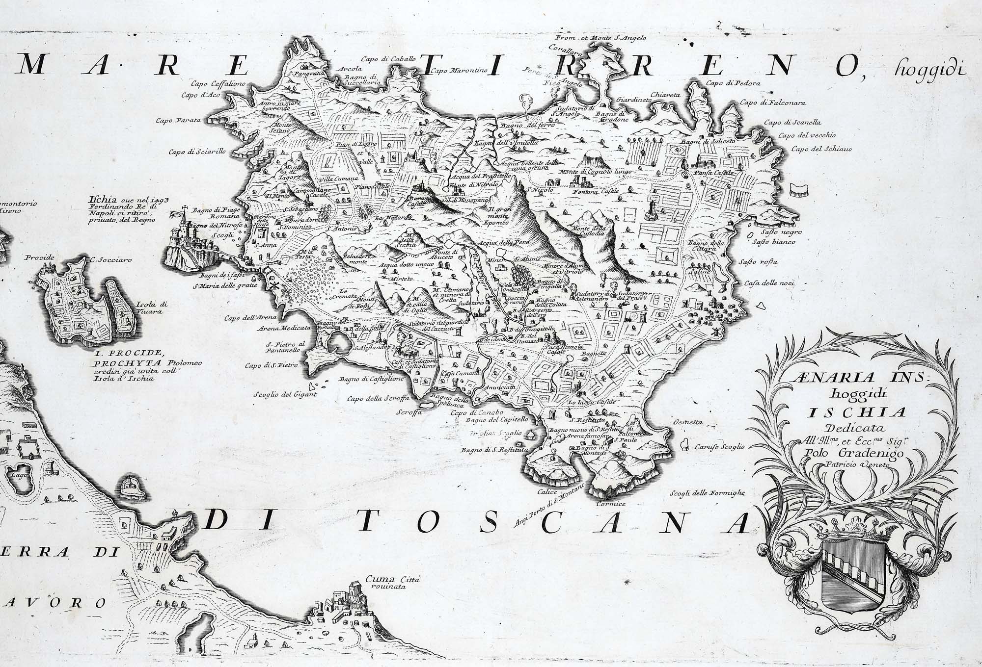 V. Coronelli, Aenaria Ins: hoggidi Ischia, Venezia, 1696